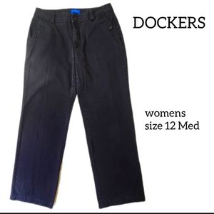 DOCKERS WOMENS PANTS SIZE 12 MED BLACK COLOR